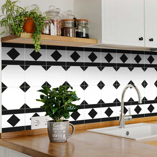 Black and White two patterns for Renters peel and stick Tile Stickers Model - B81-1