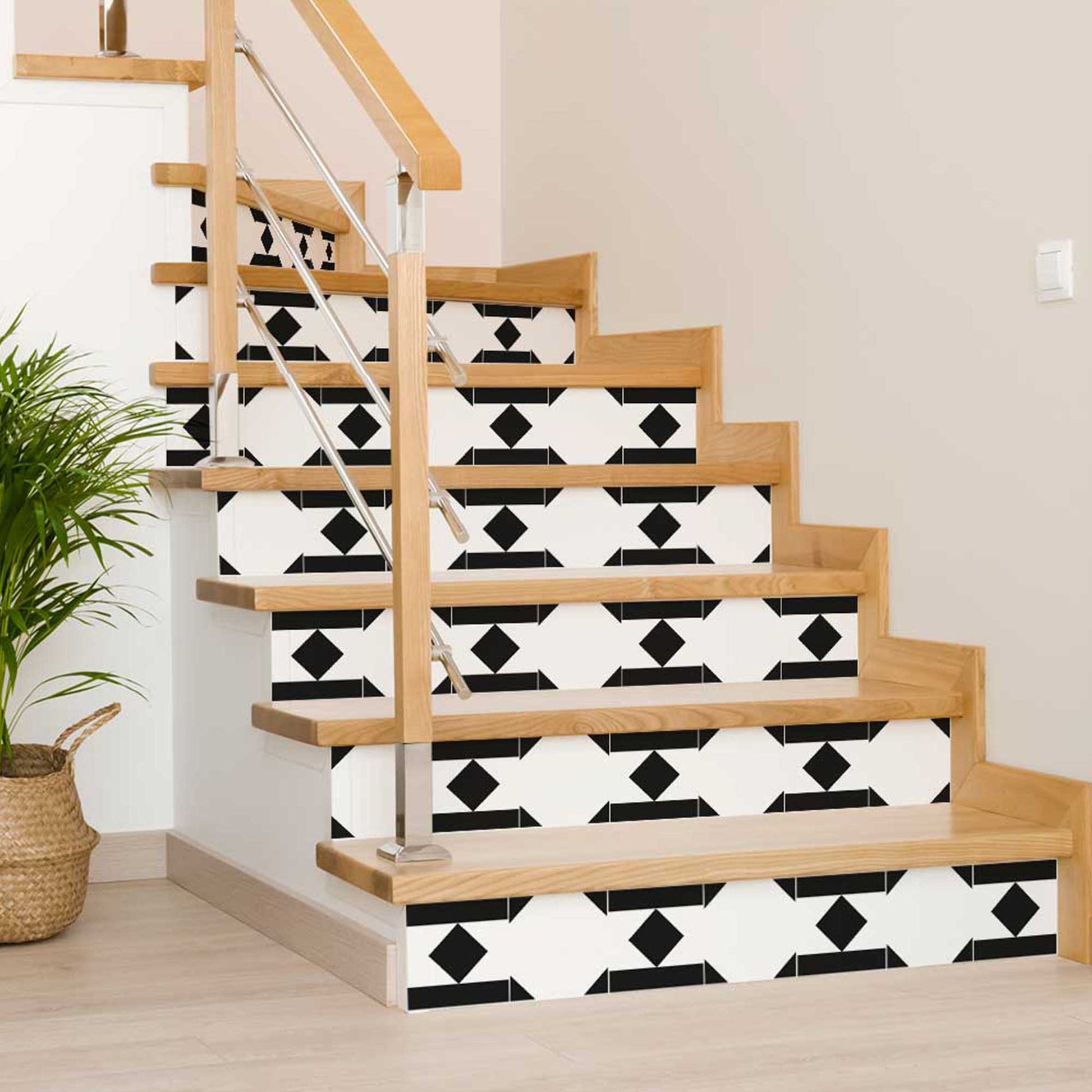 Black and White two patterns for Renters peel and stick Tile Stickers Model - B81-3