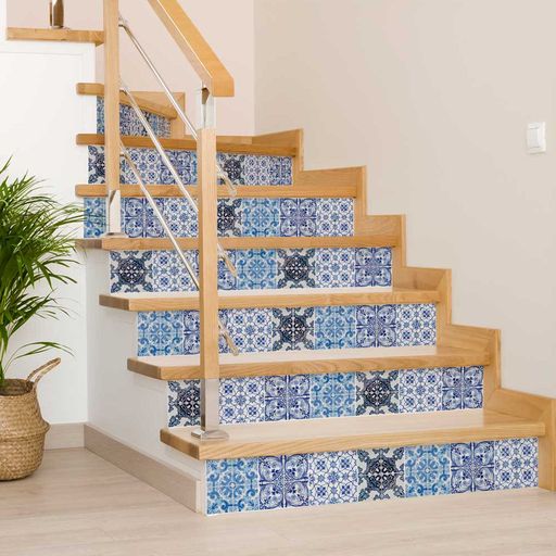 Multiple shapes designs for Blue backsplash bathroom decoration Tile Stickers Model - C3-3