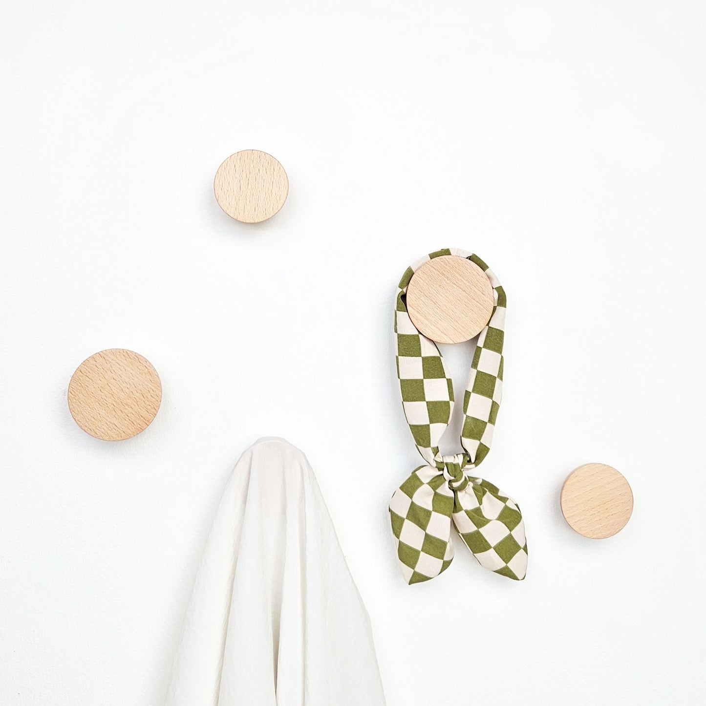Round Beech Wood Wall Mounted Coat Hook / Knob-3