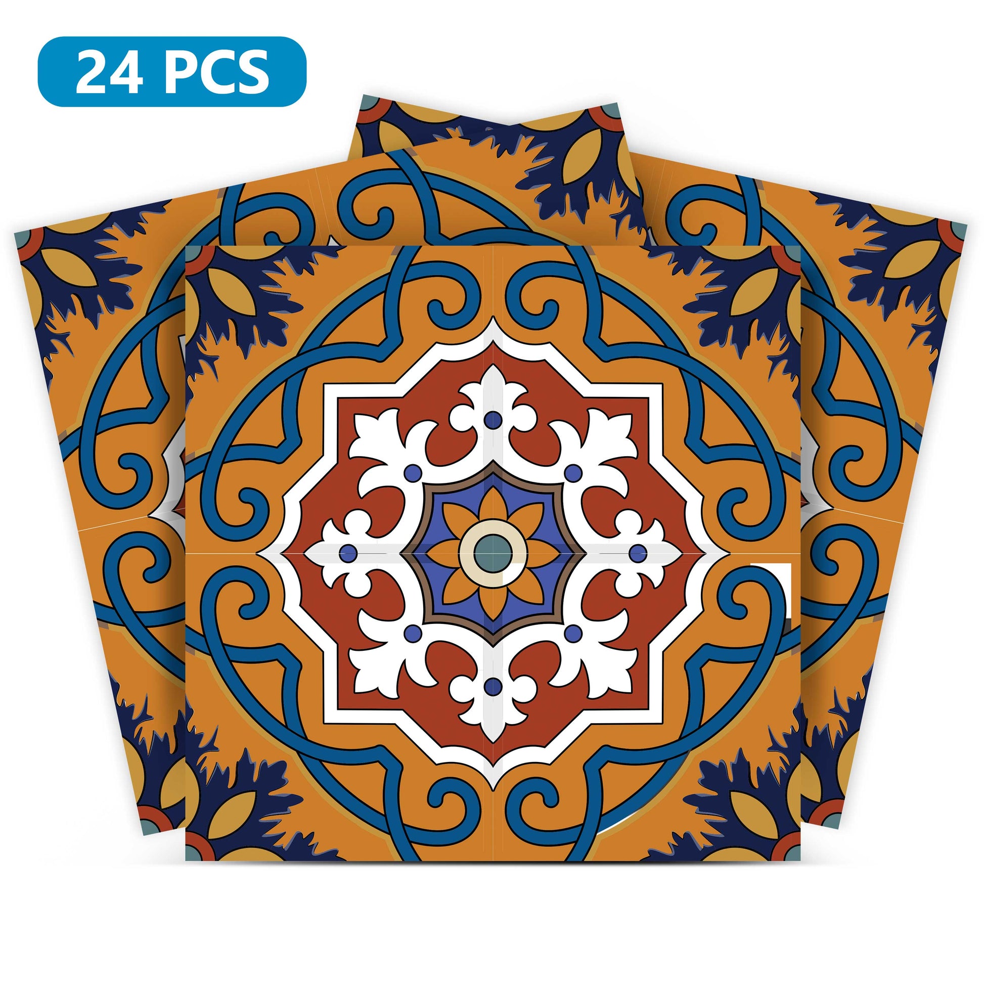 Orange and Red water and heat resistant Tile Stickers for fireplaces Model - C2-0