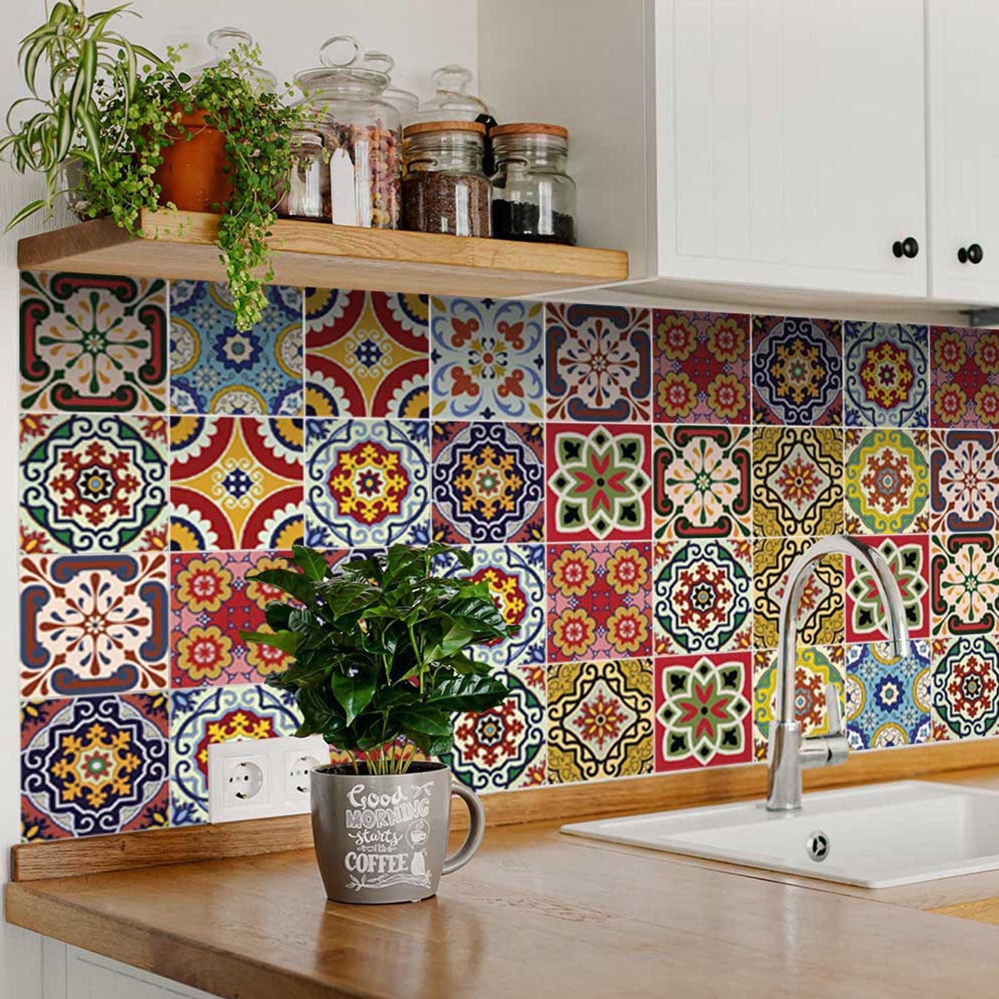 Mixed designs model colorful backsplash for wall renovation Tile stickers Model - C55-1