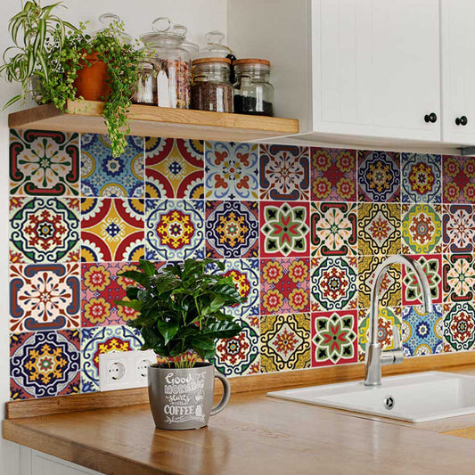 Mixed designs model colorful backsplash for wall renovation Tile stickers Model - C55-1