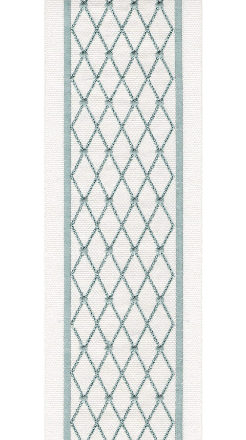 Embroidered Lattice Trim | 10cm Wide Cotton Canvas Border Lace | Curtain, Cushion & Craft Trimming by the Metre-0