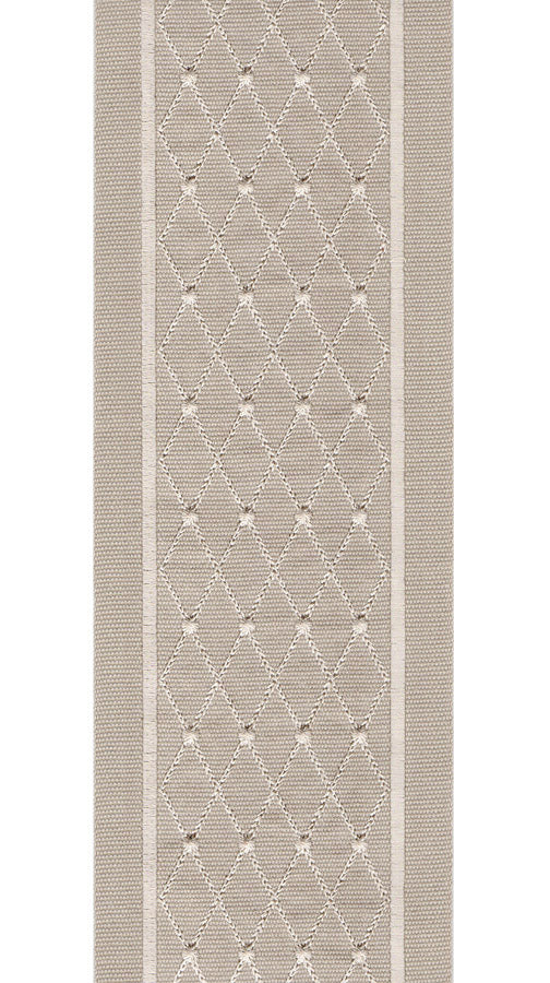 Embroidered Lattice Trim | 10cm Wide Cotton Canvas Border Lace | Curtain, Cushion & Craft Trimming by the Metre-1