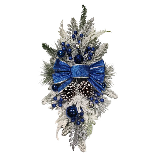 Christmas Wreath Rustic Double Pinecone Decor-0