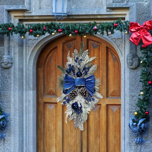 Christmas Wreath Rustic Double Pinecone Decor-1