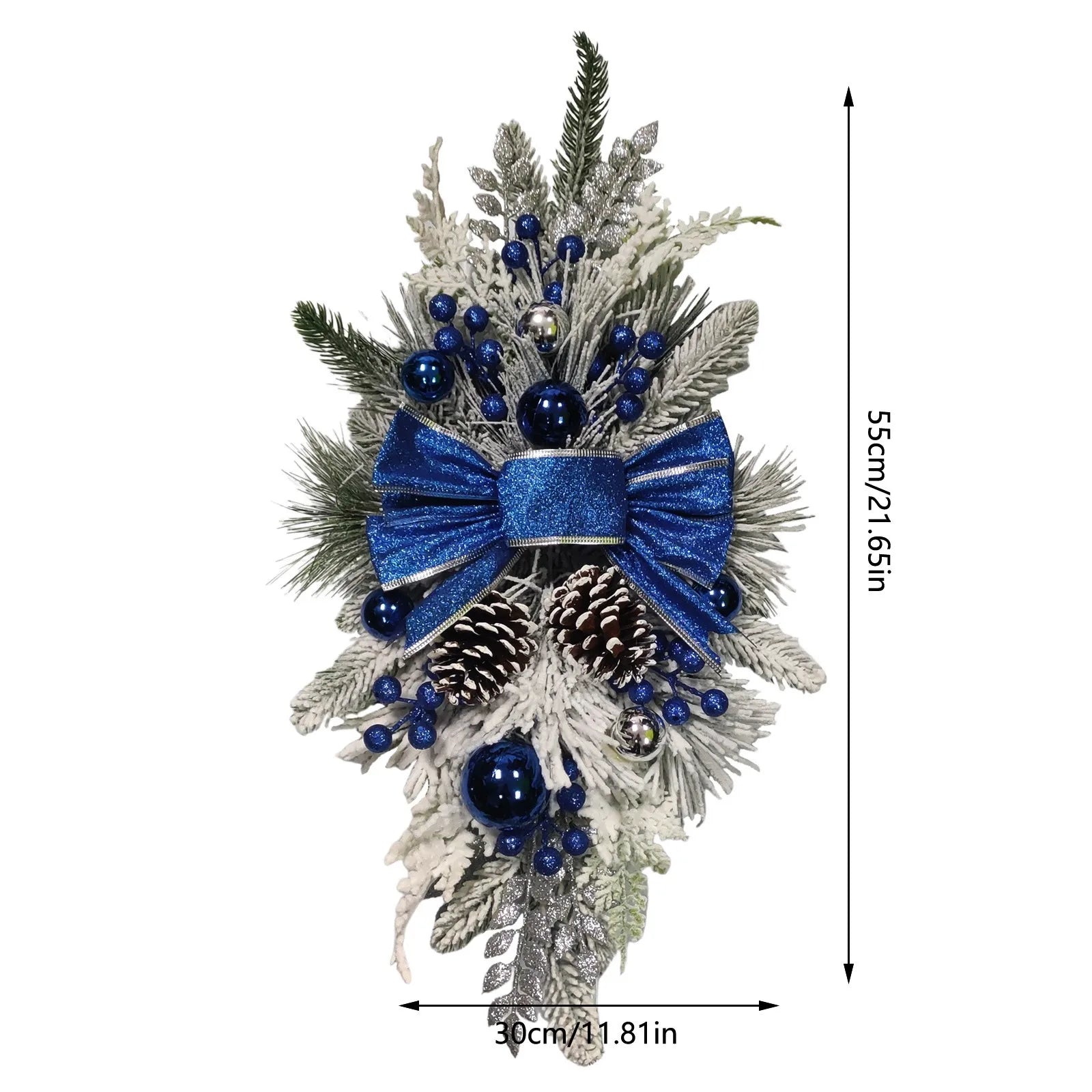 NNEOBA Christmas Wreath Rustic Double Pinecone Decor-4