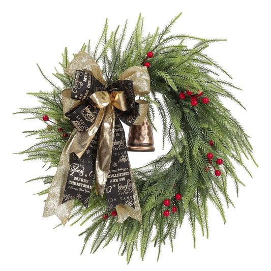 Christmas Wreath Artificial Front Door Green Decor-0