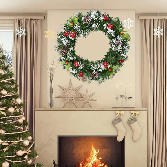 NNEOBA Christmas Wreath for Front Door Seasonal Decor-1