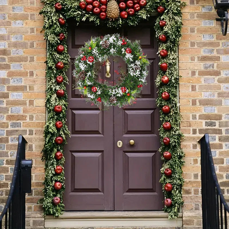 NNEOBA Christmas Wreath for Front Door Seasonal Decor-2