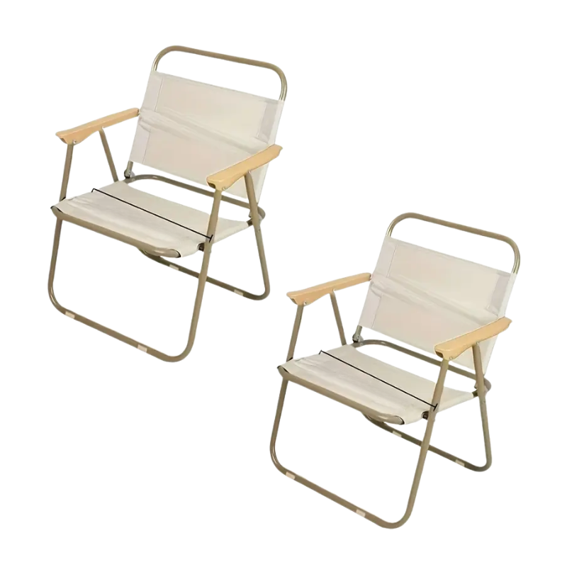 Folding Chairs Set of 2 Steel Frame-0