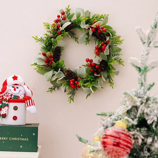NNEOBA Christmas Wreath Simulated Garland Hanging Decor-1
