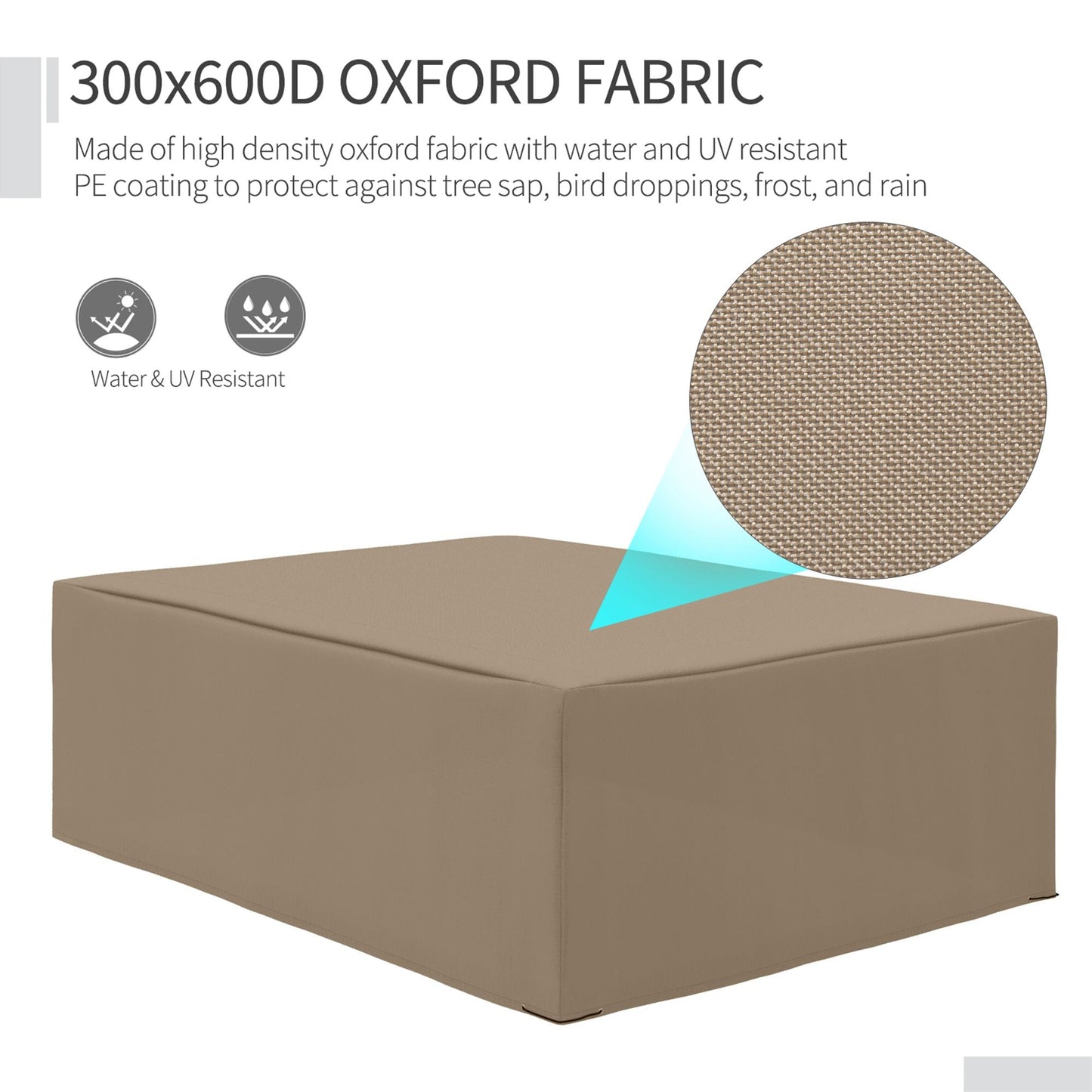 1 Piece Waterproof Oxford Garden Furniture Cover - Beige-4