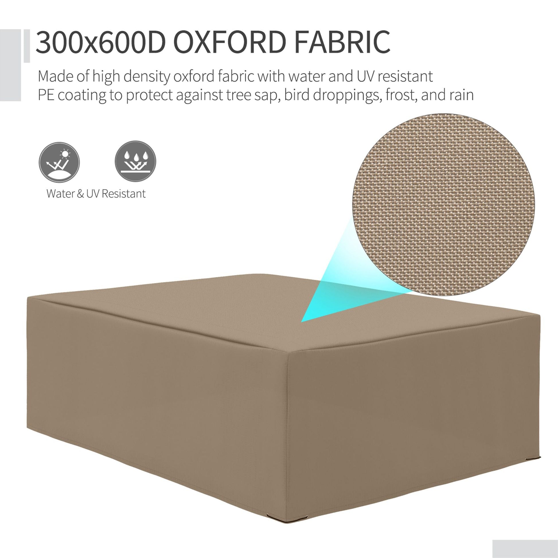 1 Piece Waterproof Oxford Garden Furniture Cover - Beige-4