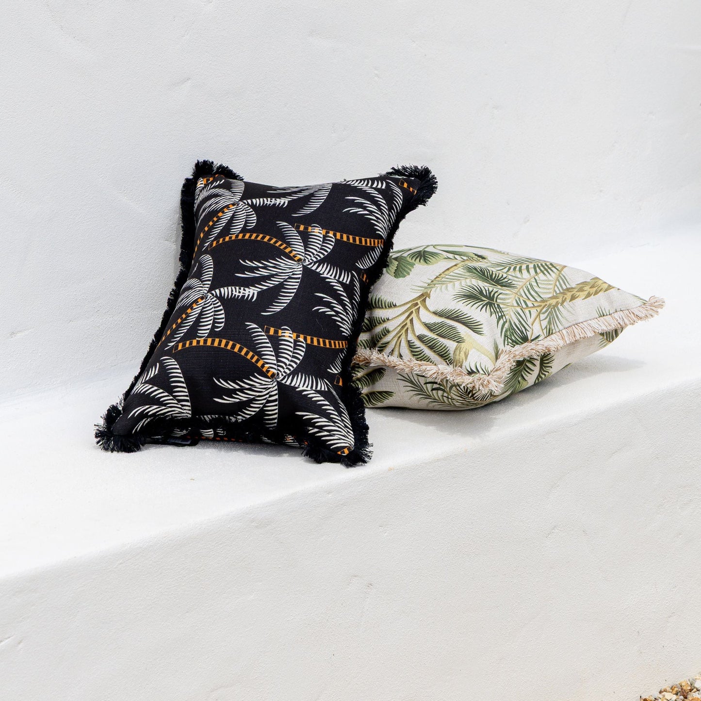 Cushion Cover-Coastal Fringe Black-Tavarua-35cm x 50cm-2