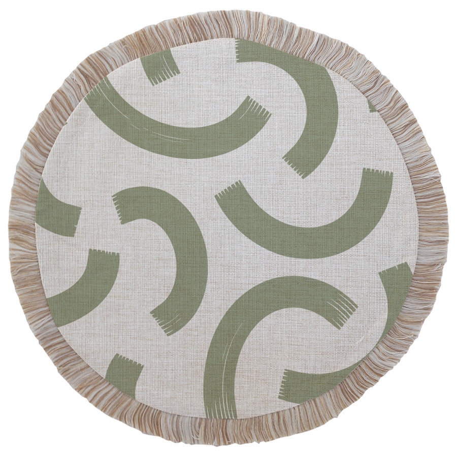 Round Placemat-Coastal Fringe-Muse Sage-40cm-0