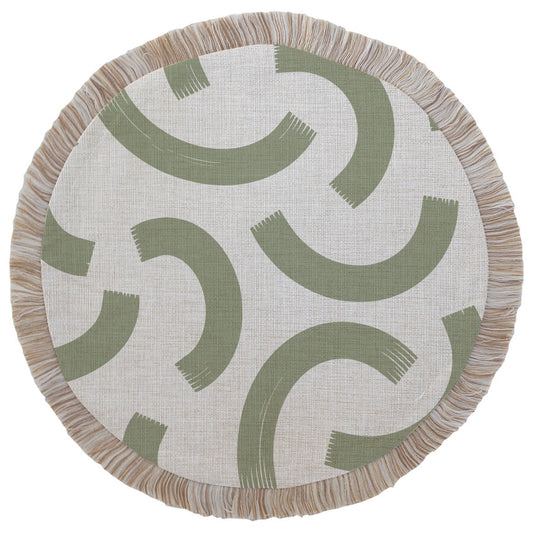 Round Placemat-Coastal Fringe-Muse Sage-40cm-0