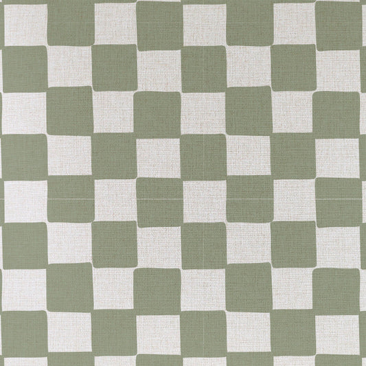 Round Placemat-Coastal Fringe-Check Sage-40cm-1