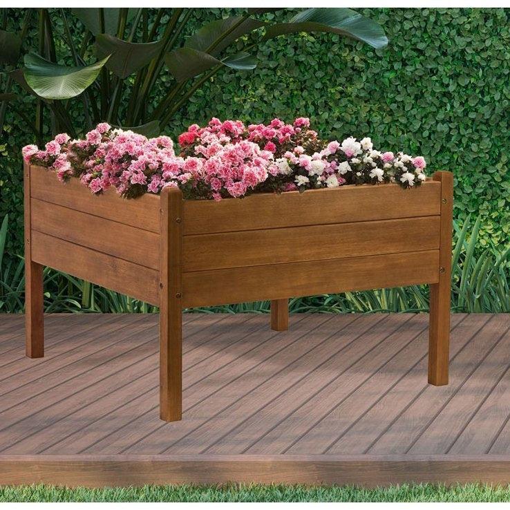 FarmHome 3ft x 3ft Raised Planter Solid Eucalyptus Garden Bed-2
