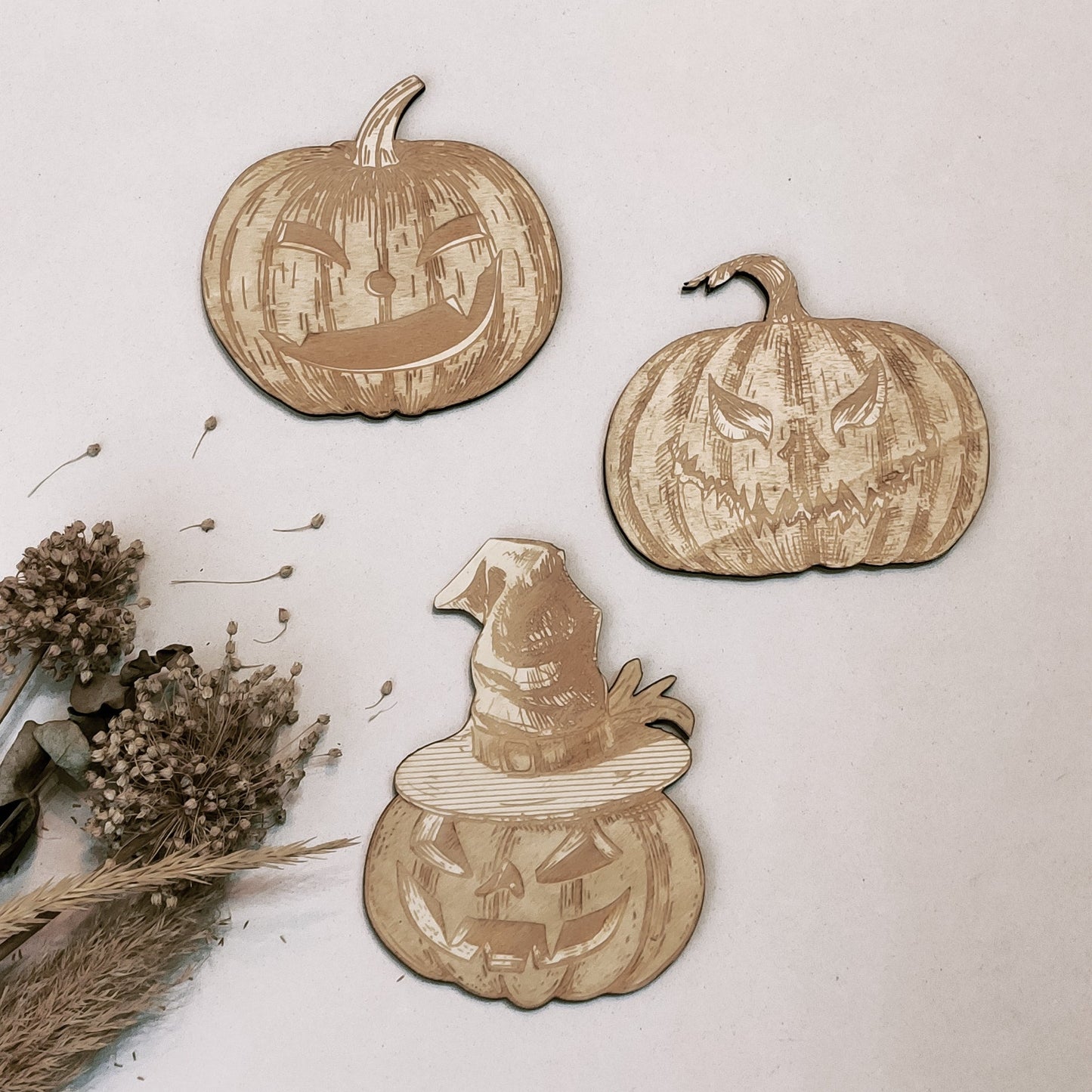 Pumpkins Halloween Party Supply - Wooden Ornament - Home Decor-0