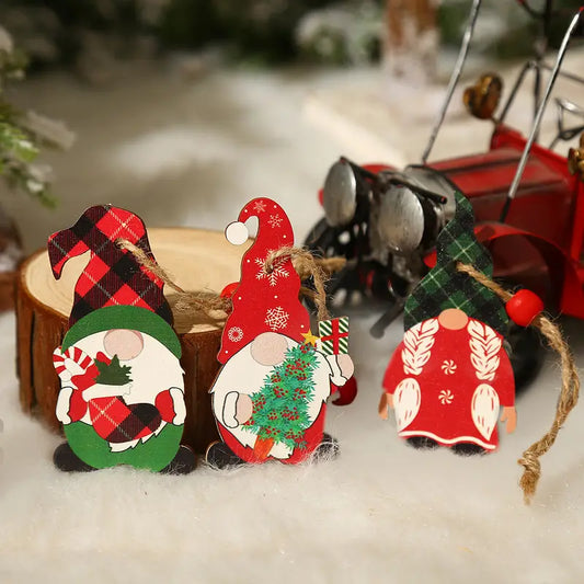 9pcs Festive Christmas Wooden Hanging Box - Decorating and Gifting-1