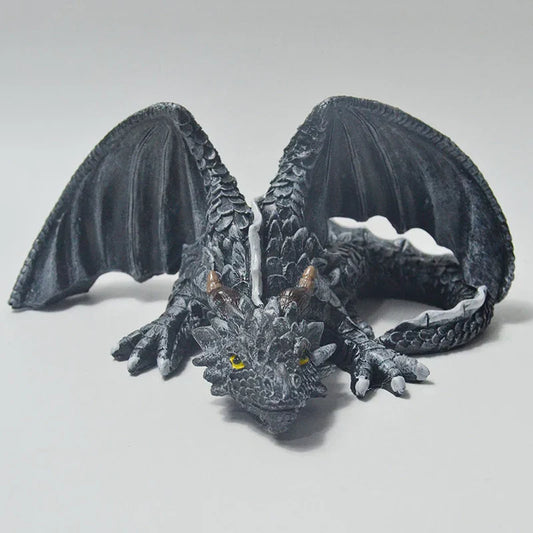 Garden Squatting Dragon Sculpture Guardian Statue Gothic Decor-1