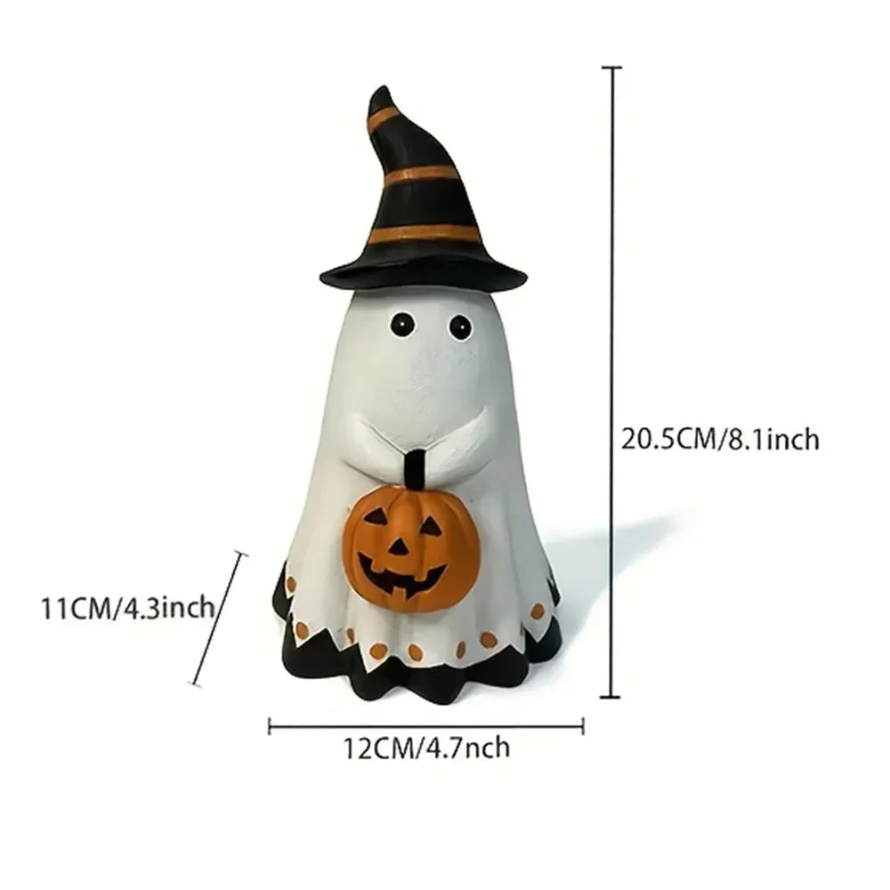 Ghost Pumpkin Figurine Halloween Resin-1