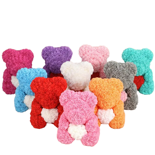 200 Pieces Teddy Bear of Red Roses 3cm Foam Christmas Decor - DIY Gifts & Artificial Flowers-0