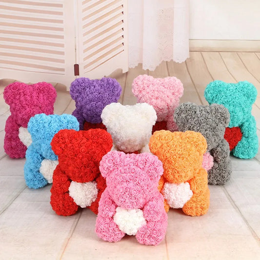 200 Pieces Teddy Bear of Red Roses 3cm Foam Christmas Decor - DIY Gifts & Artificial Flowers-1