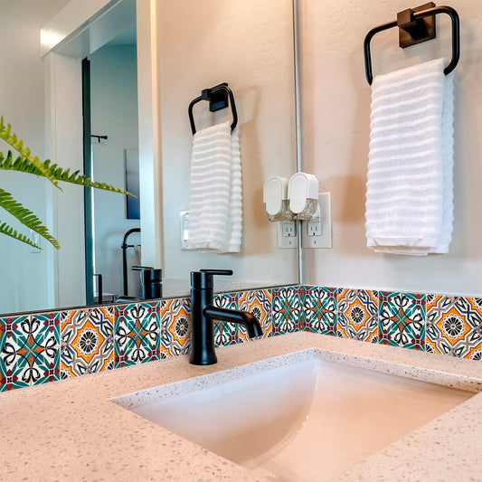 Beautiful Multicolor Mexican Backsplash DIY Different Patterns Tile Stickers Model - H203-1