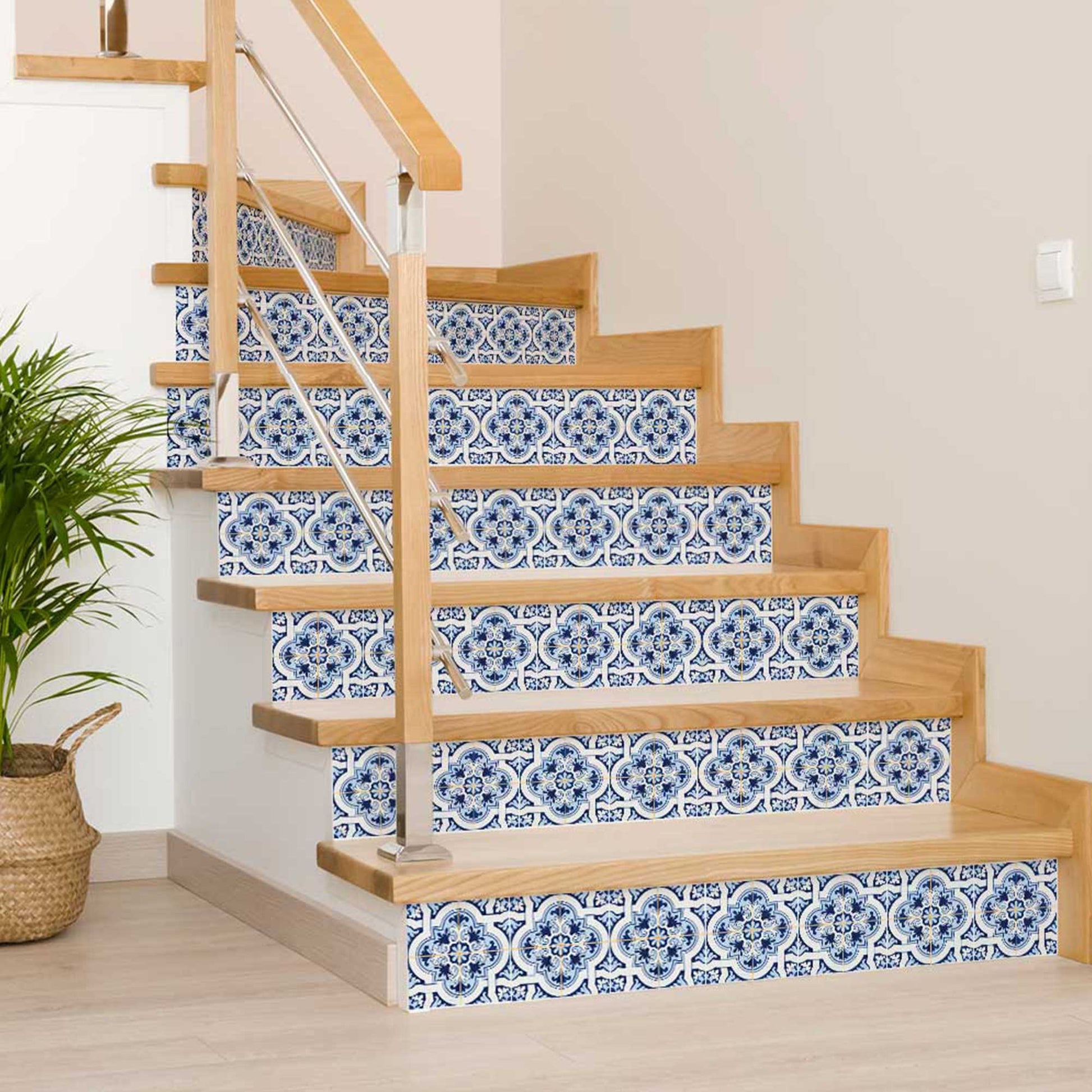 Blue and White backsplash Home Décor Peel and Stick Tile Stickers Model - H20-3