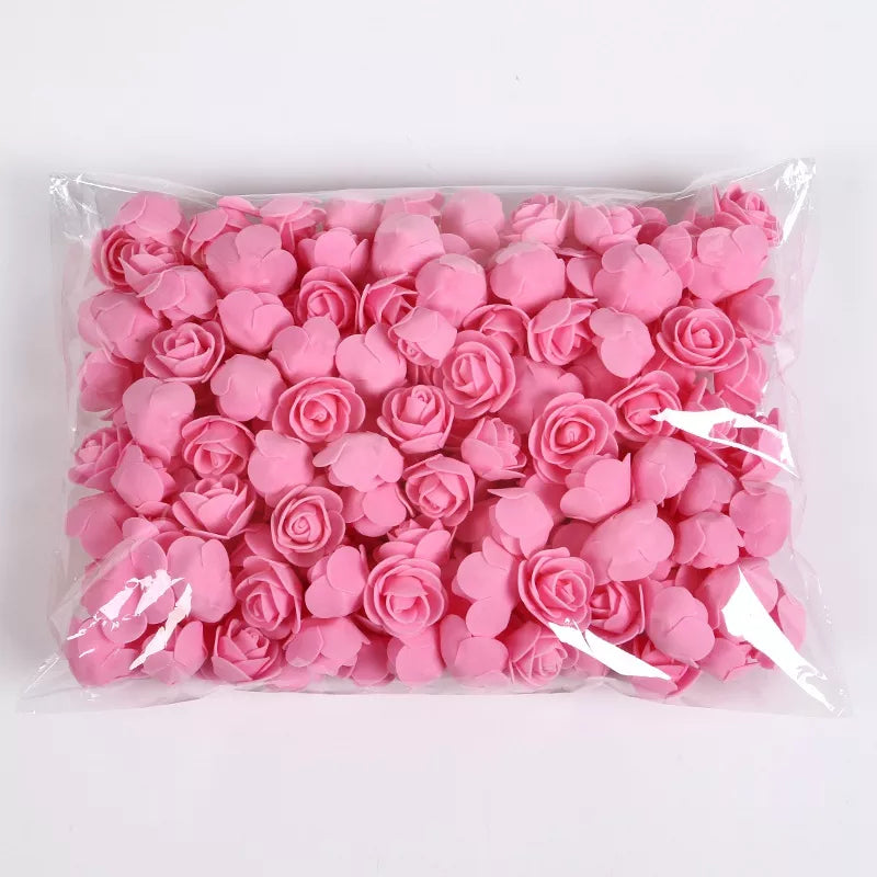 200 Pieces Teddy Bear of Red Roses 3cm Foam Christmas Decor - DIY Gifts & Artificial Flowers-3
