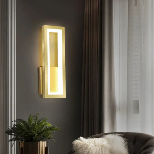 Elegant Gold Wall Lamp - Modern 17W LED Sconce for Aisle Decoration-1