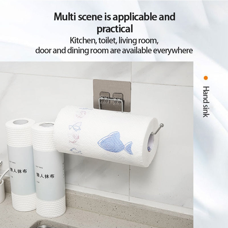 NNEOBA 1/2pcs Hanging Toilet Paper Holder Roll Paper Holder Bathroom Towel Rack Stand Kitchen Stand Paper Rack Home Storage Racks-4