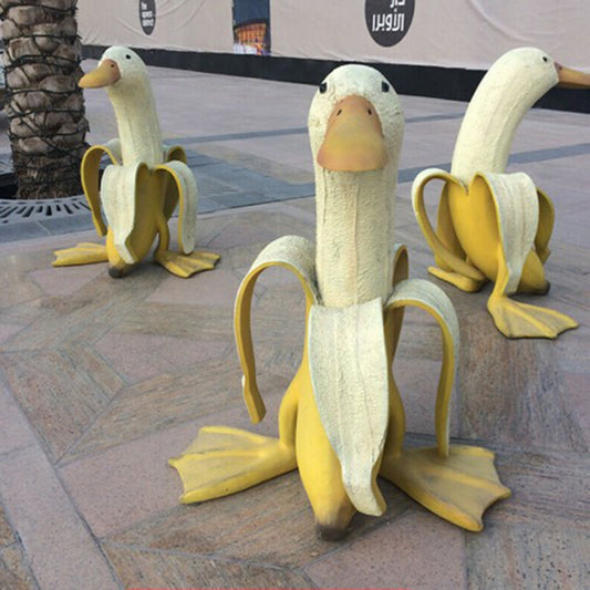 Banana Duck Art Statue, Garden Yard Outdoor Decor, Cute Funny Whimsical Peeled Banana Duck Figurines Decoration Ornaments-0