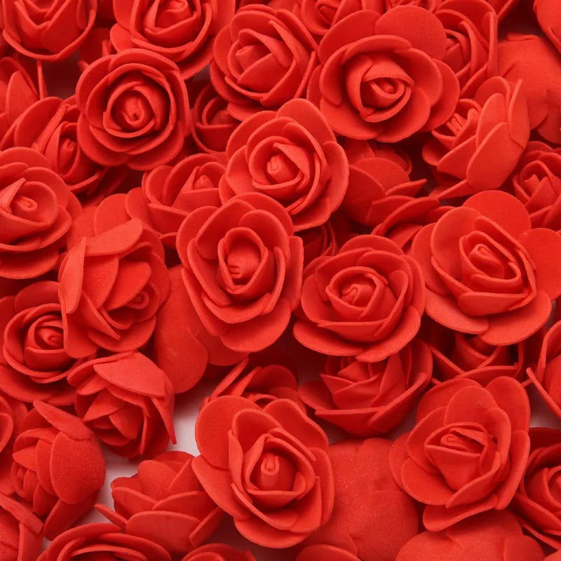 200 Pieces Teddy Bear of Red Roses 3cm Foam Christmas Decor - DIY Gifts & Artificial Flowers-2
