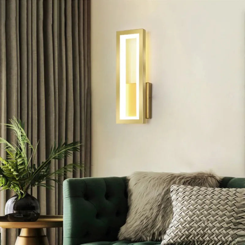 Elegant Gold Wall Lamp - Modern 17W LED Sconce for Aisle Decoration-2
