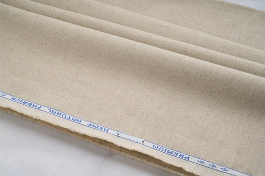 Organic Hemp Fabric - Natural | 165gsm | 147cm | GOTS Certified | Ideal for Curtains, Upholstery & Clothing-0