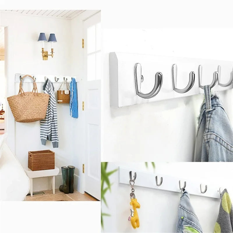 Concise Style Bedroom Furniture Coat Rack Clothes Hanger Hooks Living Room Closet Bamboo Hat Racks Coat Hanger Wall Hook 4 Hooks-4