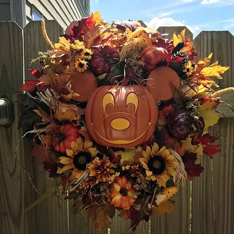 Halloween Pumpkin Mickey Wreath-4