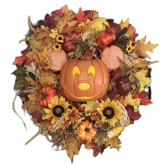 Halloween Pumpkin Mickey Wreath-0