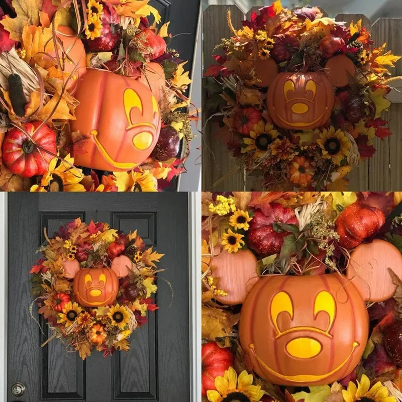 Halloween Pumpkin Mickey Wreath-2