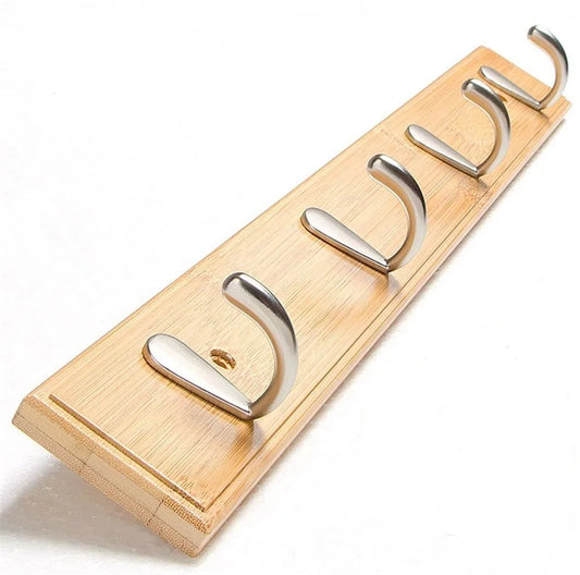 Concise Style Bedroom Furniture Coat Rack Clothes Hanger Hooks Living Room Closet Bamboo Hat Racks Coat Hanger Wall Hook 4 Hooks-1