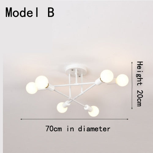 Modern Long Pole Rotating Ceiling Lamp-5