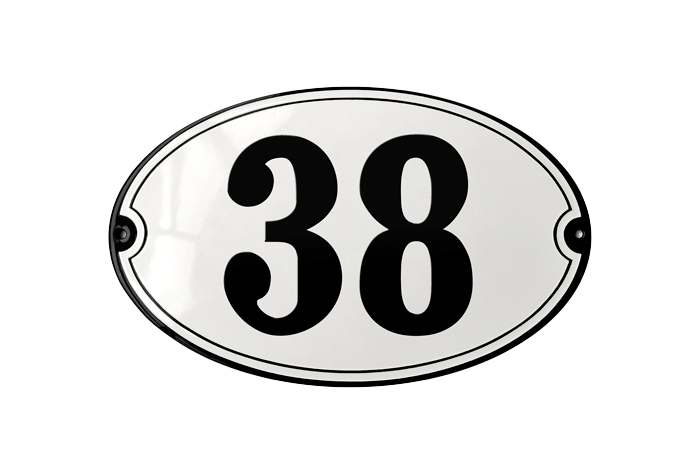 White Enamel Sign 23 x 14 cm (9" x 5½")-2