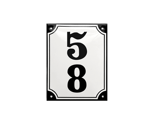 White Enamel Sign 11 x 14 cm (4⅜" x 5½")-0