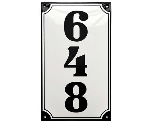 White Enamel Sign 16 x 27 cm (6¼" x 10⅝")-0