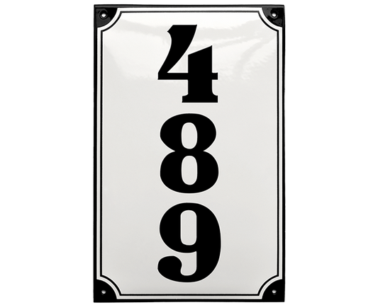 White Enamel Sign 18 x 28 cm (7" x 11")-0