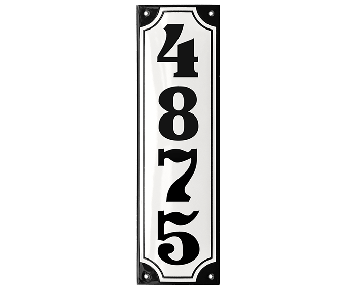 White Enamel Sign 8 x 27 cm (3⅛" x 10⅝")-0